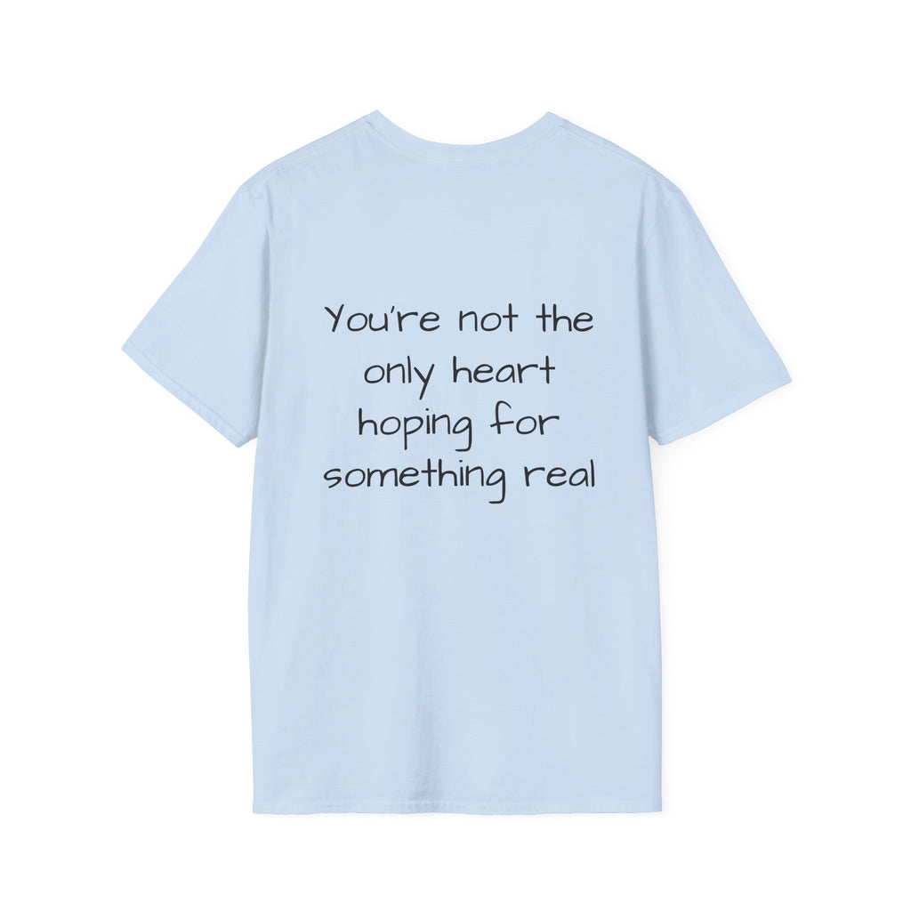 "I wonder if I'm the only one still waiting" Casual Graphic Tee - Love;Eventually