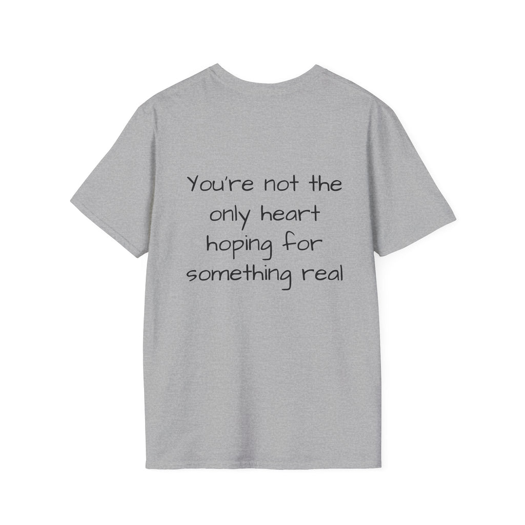 "I wonder if I'm the only one still waiting" Casual Graphic Tee - Love;Eventually