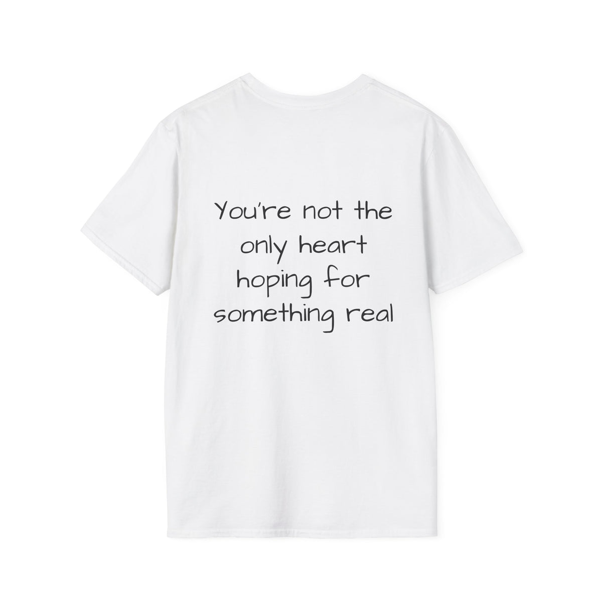"I wonder if I'm the only one still waiting" Casual Graphic Tee - Love;Eventually